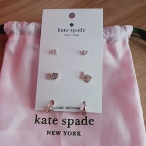 Kate Spade Love Earrings Set in Rose Gold